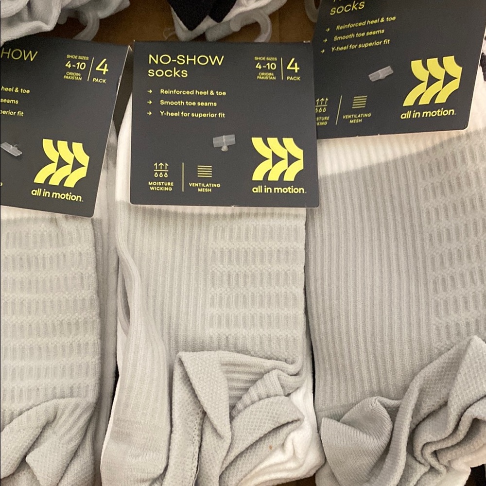 All in Motion Light Gray No-Show Athletic Socks for Men 2 packs for $10